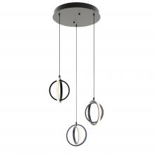  LCKP09L30D1BKRND3 - Lock 3 Light Round Pendant MB 120V,BK