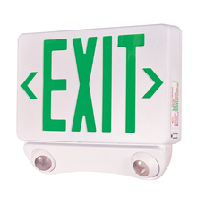  NEX-730-LED/G - LED Exit and Emergency Combination with Adjustable Heads, Green Letters / White Housing