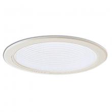  NL-610W - 6" Adjustable Stepped Baffle Trim w/ Plastic Ring, White/White