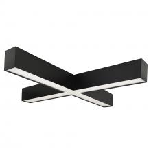  NLUD-X334B - "X" Shaped L-Line LED Indirect/Direct Linear, 6028lm / Selectable CCT, Black finish