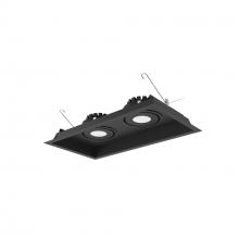  NMRT3-2RL140FBB - Two-Head Flanged LED Multiple Lighting Trim, 900lm per Head w/ Flood Optic, 4000K, Regressed Black