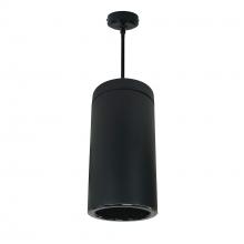 Nora NYLS3-6P1L235FP01BBB - 6" Sapphire III Pendant Mount Black Cylinder, Black Reflector/Black Flange, 120V; Phase Dimming,