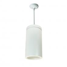 Nora NYLS3-6P1L240FC12WWW - 6" Sapphire III Pendant Mount White Cylinder, Matte Powder White Reflector/Matte Powder White