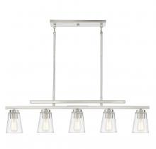  1-1023-5-SN - Calhoun 5-Light Linear Chandelier in Satin Nickel