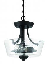  41952-ESP-CS - Grace 2 Light Convertible Semi Flush in Espresso (Clear Seeded Glass)