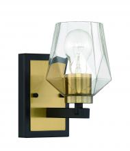  56901-FBSB - Avante Grand 1 Light Sconce in Flat Black/Satin Brass