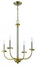  54824-BNKSB - Stanza 4 Light Chandelier in Brushed Polished Nickel/Satin Brass