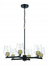  56926-FBSB - Avante Grand 6 Light Chandelier in Flat Black/Satin Brass