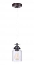  53691-FBDT - Foxwood 1 Light Mini Pendant in Flat Black/Dark Teak