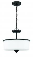  50552-FB-WG - Bolden 2 Light Convertible Semi Flush in Flat Black (White Glass)