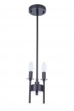  54392-FB - Larrson 2 Light Mini Pendant in Flat Black