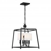  2245-BF - Libby Langdon Sylvan 4 Light Black Forged Lantern Chandelier