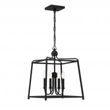  2245-BF_NOSHADE - Libby Langdon Sylvan 4 Light Black Forged Lantern Chandelier