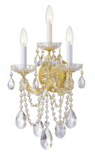  4423-GD-CL-MWP - Maria Theresa 3 Light Hand Cut Crystal Gold Sconce