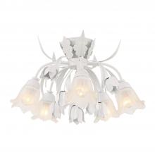  4810-WW - Southport 5 Light Wet White Floral Semi Flush Mount