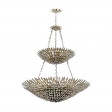  599-SA - Broche 18 Light Antique Silver Leaf Chandelier