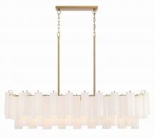  ADD-317-AG-WH - Addis 14 Light Aged Brass Linear Chandelier