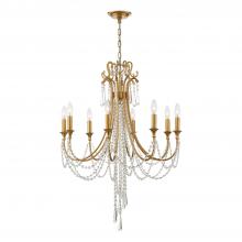  ARC-1908-GA-CL-MWP - Arcadia 8 Light Antique Gold Chandelier