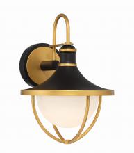  ATL-701-MK-TG - Atlas 1 Light Matte Black + Textured Gold Outdoor Sconce