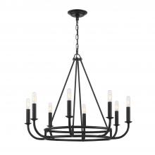  BAI-A2108-MK - Bailey 8 Light Matte Black Chandelier