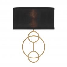  LRL-992-VG-BK - Laurel 2 Light Vibrant Gold Sconce