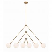  OMN-3006-AG - Omni 6 Light Aged Brass Linear Chandelier