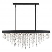  WIN-619-BF-CL-MWP - Winham 8 Light Black Forged Linear Oval Chandelier