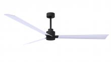  AK-BK-MWH-72 - Alessandra 3-blade transitional  ceiling fan in matte black finish with matte white blades. Optimi