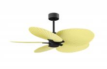  AKTP-BK-YE - Alessandra Tropical 5-blade ceiling fan in Matte Black and Light Yellow blades.