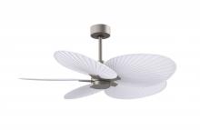  AKTP-BN-MWH - Alessandra Tropical 5-blade ceiling fan in Brushed Nickel and Matte White blades.