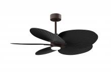  AKTPLK-TB-BK - Alessandra Tropical 5-blade ceiling fan in Textured Bronze and Matte Black blades.