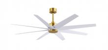  AN-BRBR-MWH-64 - Ariella 8-blade ceiling fan in Brushed Brass and Matte White blades