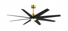  ANLK-BRBR-BK-64 - Ariella 8-blade ceiling fan in Brushed Brass and Matte Black Blades