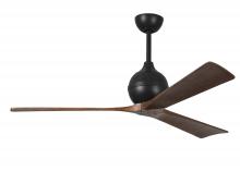  IR3-BK-WA-60 - Irene-3 three-blade paddle fan in Matte Black finish with 60" solid walnut tone blades.