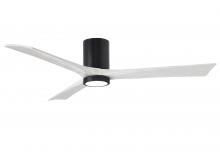  IR3HLK-BK-MWH-60 - Irene-3HLK three-blade flush mount paddle fan in Matte Black finish with 60” solid matte white w