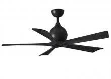  IR5-BK-BK-52 - Irene-5 five-blade paddle fan in Matte Black finish with 52" solid matte black wood blades.