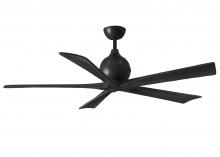  IR5-BK-BK-60 - Irene-5 five-blade paddle fan in Matte Black finish with 60" solid matte black wood blades.