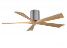  IR5H-BP-LM-52 - Irene-5H three-blade flush mount paddle fan in Brushed Pewter finish with 52” Light Maple tone b