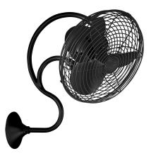  ME-BK - Melody 3-speed oscillating wall-mounted Art Nouveau style fan in matte black finish.