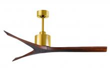  MW-BRBR-WA-60 - Mollywood 6-speed contemporary ceiling fan in Brushed Brass finish with 60” solid walnut tone bl