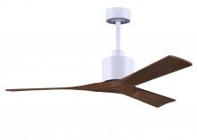  NK-MWH-WA-52 - Nan 6-speed ceiling fan in Matte White finish with 52” solid walnut tone wood blades