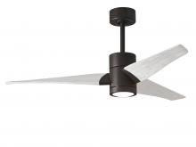  SJ-TB-MWH-52 - Super Janet three-blade ceiling fan in Textured Bronze finish with 52” solid matte white wood bl