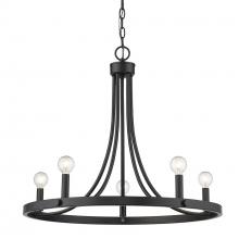  IN11150BK - Sawyer 5-Light Matte Black Chandelier