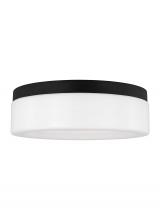  7569093S-112 - Rhett modern 1-light indoor dimmable medium ceiling flush mount in midnight black finish with concav