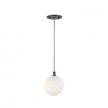  PD3106-BK/OP - Bolla 5-in Black/Opal Glass LED Pendant