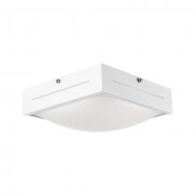  FM11513-WH - Square Casted Metal LED Flush Mount with Descending Segmental Dome Shaped White Acrylic