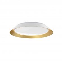  FM43419-WH/GD-5CCT - Jasper 19-in White/Gold LED Flush Mount