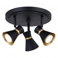  C0286 - Alto 3 Light LED Directional Light Matte Black and Satin Brass