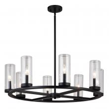  H0291 - Grantley 30-in 8 Light Indoor-Outdoor Chandelier Matte Black