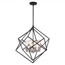  P0373 - Rad 23.5-in. 4 Light Pendant Black and Satin Nickel